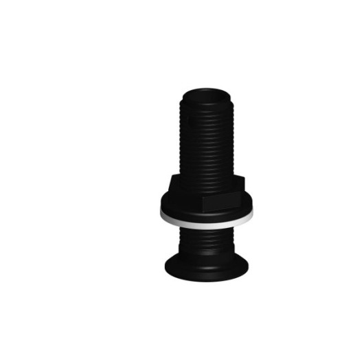 Passe-coque fluh fileté noir BSP Trudesign | Passe-coque voilier, bateau à moteur | 1/2"