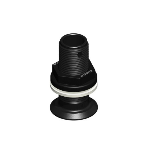 Passe-coque fluh fileté noir BSP Trudesign | Passe-coque voilier, bateau à moteur | 3/4"
