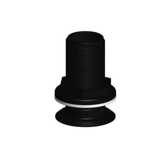 Passe-coque fluh fileté noir BSP Trudesign | Passe-coque voilier, bateau à moteur | 1"1/4