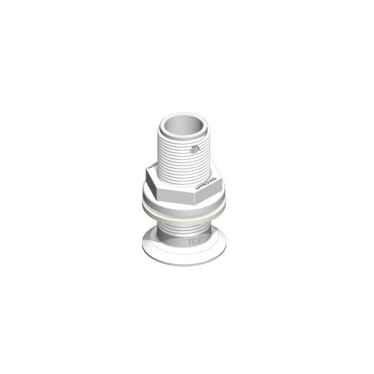 Passe-coque flush fileté blanc BSP Trudesign | Passe-coque évent & passe-cloison bateau voile moteur | blanc