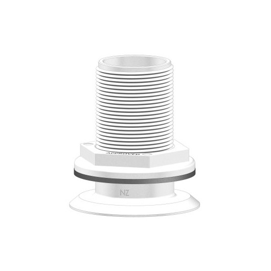 Passe-coque flush fileté blanc BSP Trudesign | Passe-coque évent & passe-cloison bateau voile moteur | filetage BSP