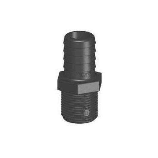 Raccord droit MM inégale fileté cannelé noir Trudesign | Embout plomberie, raccord pour bateau ou van | 3/4" 22mm