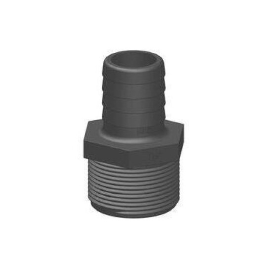 Raccord droit MM inégale fileté cannelé noir Trudesign | Embout plomberie, raccord pour bateau ou van | 38mm 1"1/4
