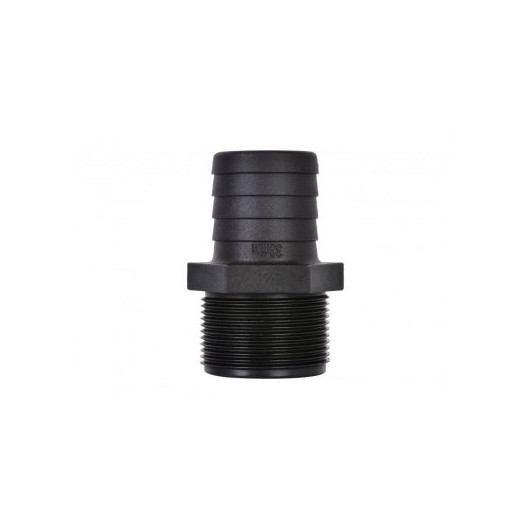 Raccord droit MM inégale fileté cannelé noir Trudesign | Embout plomberie, raccord pour bateau ou van | 32mm 1"1/2