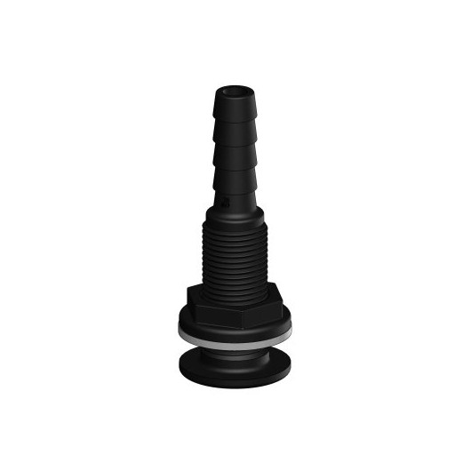 Passe-coque cannelé noir Trudesign | Passe-coque, évent & passe-cloison de bateau à voile ou moteur | 13 mm 1/2"