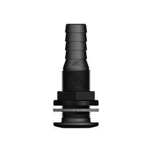 Passe-coque cannelé noir Trudesign | Passe-coque, évent & passe-cloison de bateau à voile ou moteur | 19 mm 3/4"