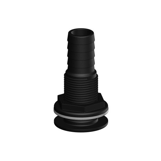Passe-coque cannelé noir Trudesign | Passe-coque, évent & passe-cloison de bateau à voile ou moteur | 25 mm 1"