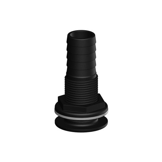 Passe-coque cannelé noir Trudesign | Passe-coque, évent & passe-cloison de bateau à voile ou moteur | 28 mm 1"