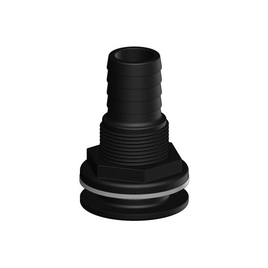 Passe-coque cannelé noir Trudesign | Passe-coque, évent & passe-cloison de bateau à voile ou moteur | 32 mm 1"1/4