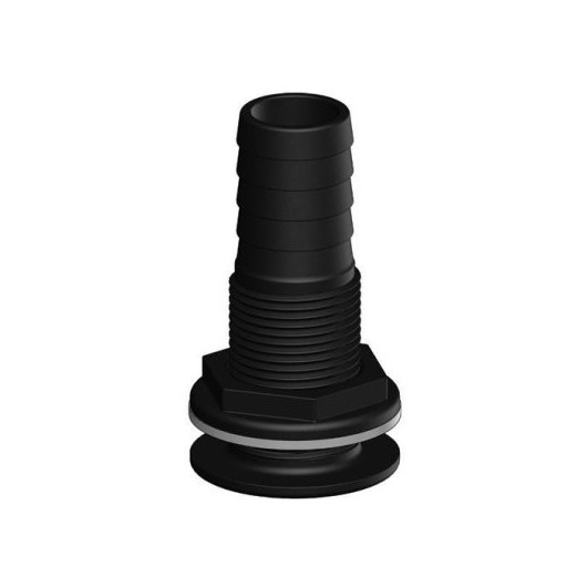 Passe-coque cannelé noir Trudesign | Passe-coque, évent & passe-cloison de bateau à voile ou moteur | 38 mm 1"1/2