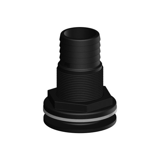 Passe-coque cannelé noir Trudesign | Passe-coque, évent & passe-cloison de bateau à voile ou moteur | 50 mm 2"