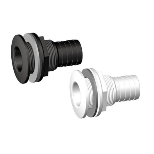 Passe-coque cannelé noir Trudesign | Passe-coque, évent & passe-cloison de bateau à voile ou moteur | blanc et noir