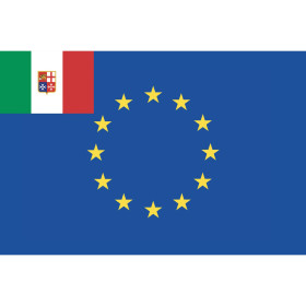 Pavillon Trem EuroItalie | Drapeau de courtoisie en bateau