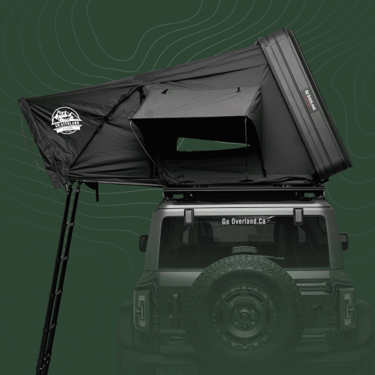 Tente de toit pour 4 personnes Expedition XL de Go Overland | Tente de toit pour van aménagé, voiture | Dépliée