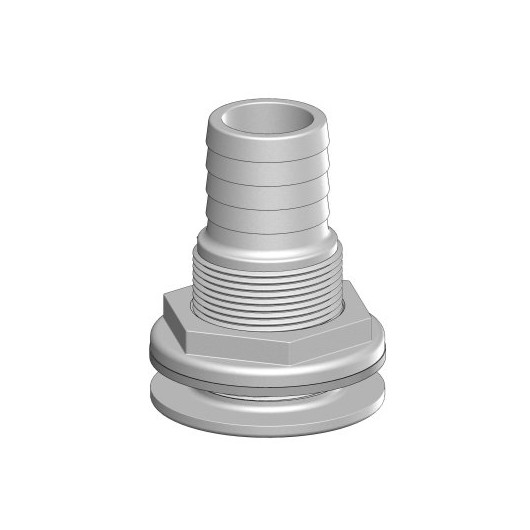 Passe-coque cannelé blanc Trudesign| Passe-coque, évent pour bateau de plaisance à voile ou à moteur | 38 mm 1"1/2