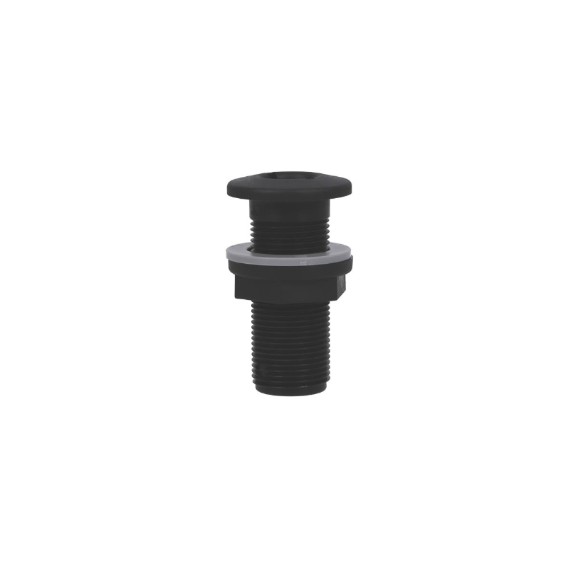 Passe-Coque Bateau Plastique ABS Noir 3/4" - Raccord Traversant Coque Pour Pompe De Cale