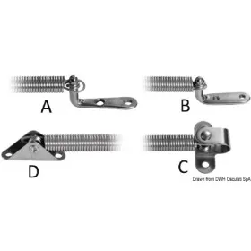 Compas inox à ressort 220 mm C Osculati | Compas & vérin pour coffre de bateau | Plusieurs terminaisons