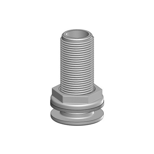 Passe-coque fileté blanc BSP Trudesign | Passe-coque, évent pour bateau à voile, moteur de croisière | 3/4"