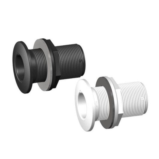 Passe-coque fileté blanc BSP Trudesign | Passe-coque, évent pour bateau à voile, moteur de croisière | blanc ou noir
