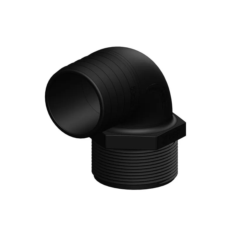 TRUDESIGN - Raccord Polymère Annelé 90° 1"1/4 (38mm) BSP TRUDESIGN