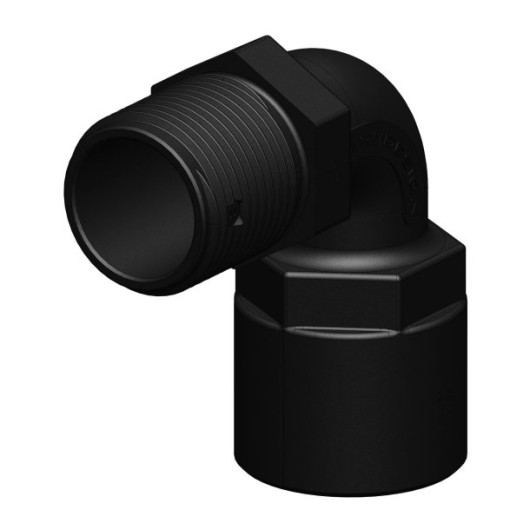 Coude 90° FM fileté BSP noir Trudesign | Embout plomberie, raccord & accessoire réservoir bateau van | 1"