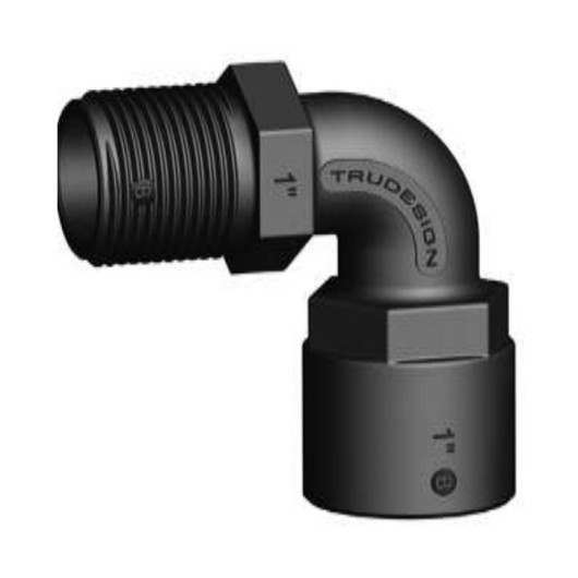 Coude 90° FM fileté BSP noir Trudesign | Embout plomberie, raccord & accessoire réservoir bateau van | 1"