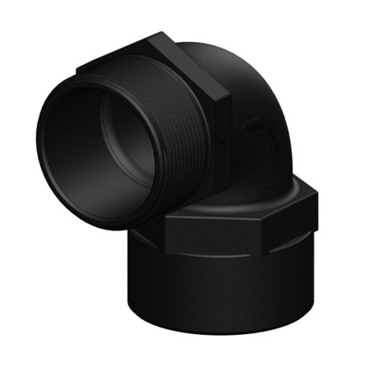 Coude 90° FM fileté BSP noir Trudesign | Embout plomberie, raccord & accessoire réservoir bateau van | 2"