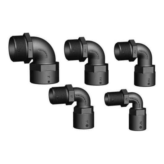 Coude 90° FM fileté BSP noir Trudesign | Embout plomberie, raccord & accessoire réservoir bateau van | gamme