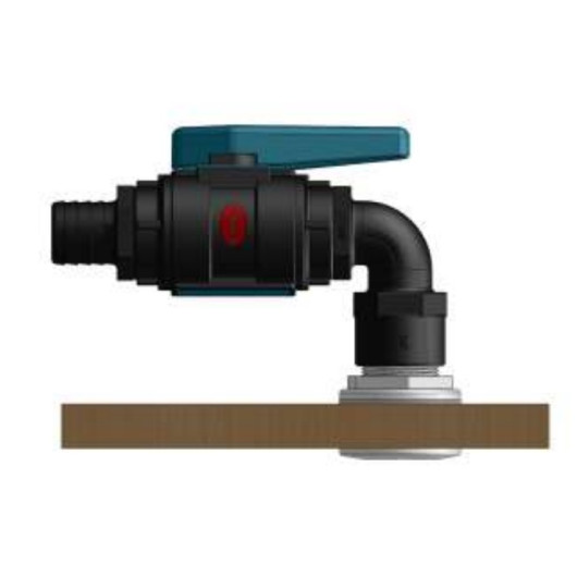 Coude 90° FM fileté BSP noir Trudesign | Embout plomberie, raccord & accessoire réservoir bateau van | exemple de montage
