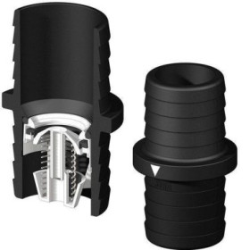 Clapet anti-retour MM noir Trudesign | Embout plomberie, raccord & accessoire réservoir bateau ou van | ressort interne