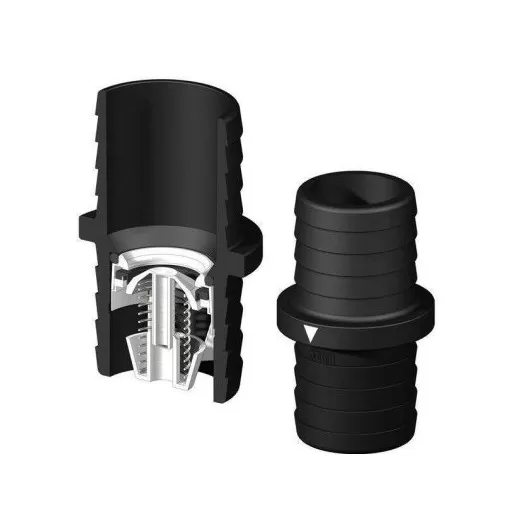Clapet anti-retour MM noir Trudesign | Embout plomberie, raccord & accessoire réservoir bateau ou van | ressort interne