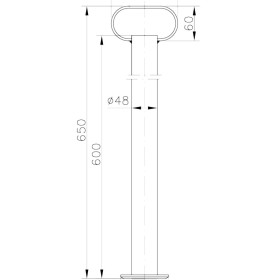 WINTERHOFF Béquille ø 48 | 600 mm Béquille ø 48 WINTERHOFF pour remorque de bateau et pour caravane vue de côté