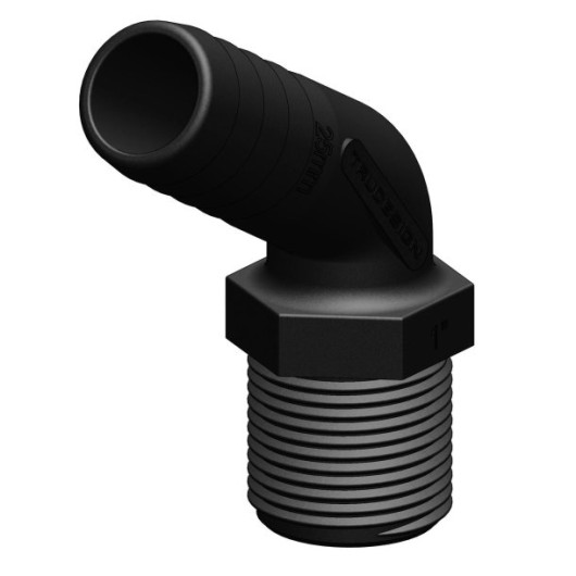 Coude 120° MM fileté cannelé BSP Trudesign | Embout plomberie, raccord & accessoire réservoir bateau | 25 mm