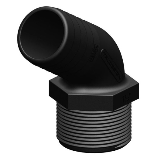 Coude 120° MM fileté cannelé BSP Trudesign | Embout plomberie, raccord & accessoire réservoir bateau | 38 mm 2