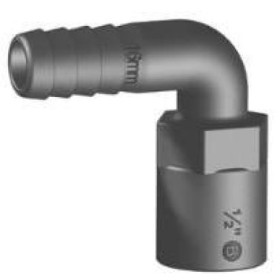 Coude 90° FM fileté cannelé noir BSP Trudesign | Embout plomberie, raccord & accessoire réservoir | 16 mm 1/2"