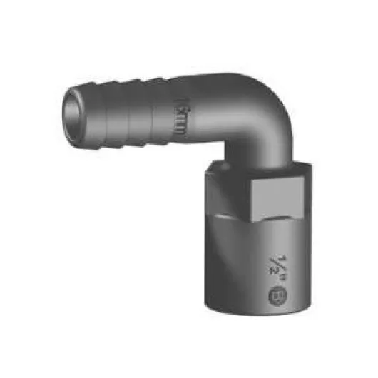 Coude 90° FM fileté cannelé noir BSP Trudesign | Embout plomberie, raccord & accessoire réservoir | 16 mm 1/2"