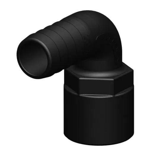 Coude 90° FM fileté cannelé noir BSP Trudesign | Embout plomberie, raccord & accessoire réservoir | 25 mm 1"