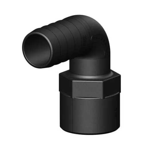 Coude 90° FM fileté cannelé noir BSP Trudesign | Embout plomberie, raccord & accessoire réservoir | 32 mm 1"1/4