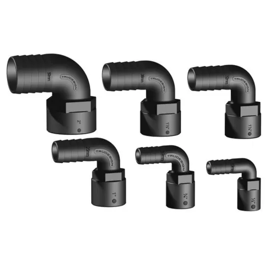 Coude 90° FM fileté cannelé noir BSP Trudesign | Embout plomberie, raccord & accessoire réservoir | gamme complète