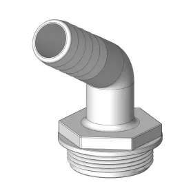 Coude 120° MM fileté cannelé blanc joint bleu Trudesign| Raccord, embout plomberie accessoire réservoir | 2 modèles