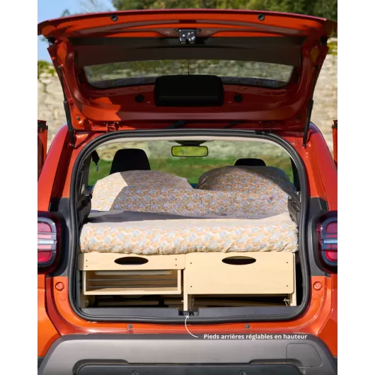 Kit aménagement voiture avec camping-box, matelas TCHAO TCHAO | Couchette pour voiture idéal road trip | Couchette avec matelas