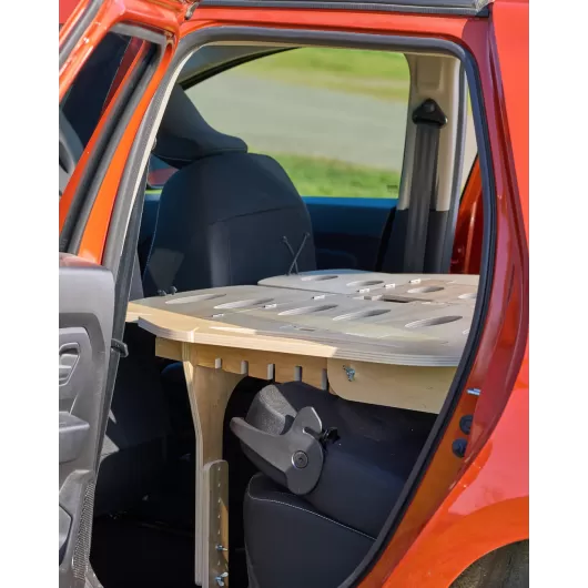 Kit aménagement voiture avec camping-box, matelas TCHAO TCHAO | Couchette pour voiture idéale road trip | Pied fixation