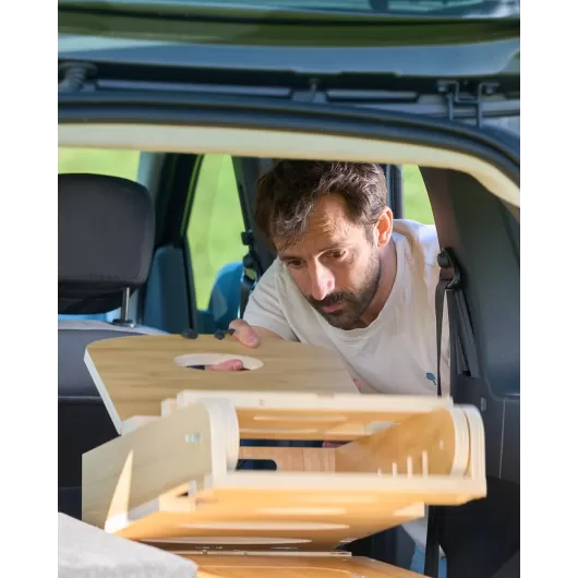 Kit aménagement voiture avec camping-box, matelas TCHAO TCHAO | Couchette pour voiture idéale road trip |