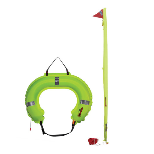 Perche IOR et Bouée Fer à Cheval Jon Buoy en container | Bouée de sauvetage gonflable | FAC + Perche IOR