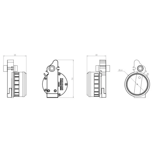Largueur hydrostatique HAMMAR H20E Balise EPIRB | Equipement d'automatisation de la balise EPIRB | Dimensions