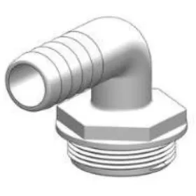 Coude 90° MM fileté cannelé blanc & joint bleu 1"1/2 Trudesign | accessoire wc bateaux et camping-car | 2 modèles