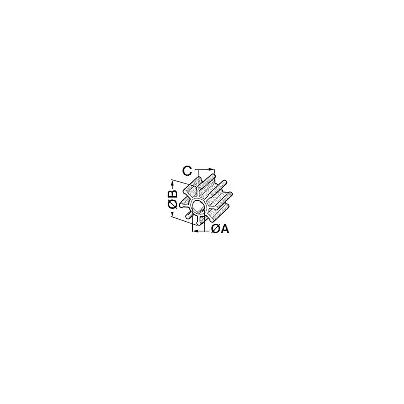Turbine à Eau 47-19453T Pour Hors-bord 4T 40-60 CV – 6 Pales, Alésage 19,2 Mm, Diam 78,3 Mm
