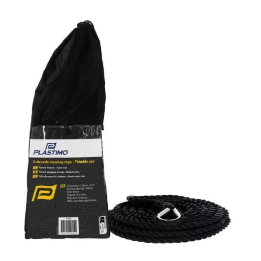 Bosse de mouillage noire avec épissure et cosse inox Plastimo pour bateau | En sac