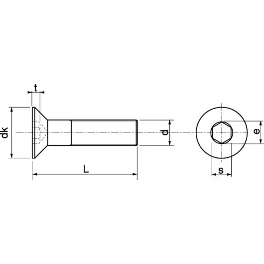Vis inox A4 Marinox tête fraisé 6 pans 12 mm pour bateau ou camping-car | Visserie marine acier inoxydable | Dimensions