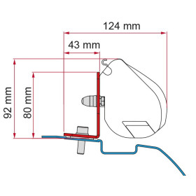Kit F35 Pro NV 200 Fiamma | pack étrier de fixation store latéral sur van aménagé Nissan | dimensions